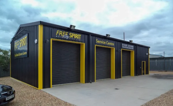 Free Spirit Automotive Ltd Steel framed MOT Building in Leighton Buzzard