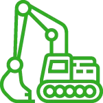 Green Groundworks Icon for the groundworks and drainage works for steel buildings