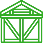 Green Steel Building Icon For Steel Building Installation