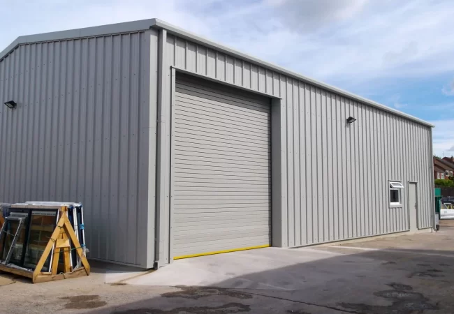 A bespoke steel valet building and valeting bays