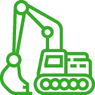 Green Groundworks Icon for the groundworks and drainage works for steel buildings