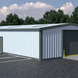 Large Steel Workshop Building rendered in 3D designed by Springfield Steel Buildings